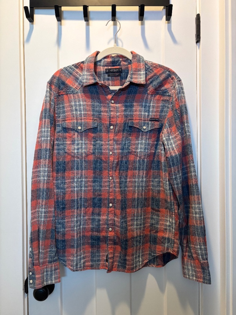 Lucky Brand Pearl Snap Western Plaid Men's Shirt Size M